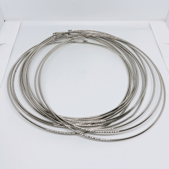 Stainless steel DIY memory wire choker / necklace for jewelry making lot of 12 - Picture 1 of 5